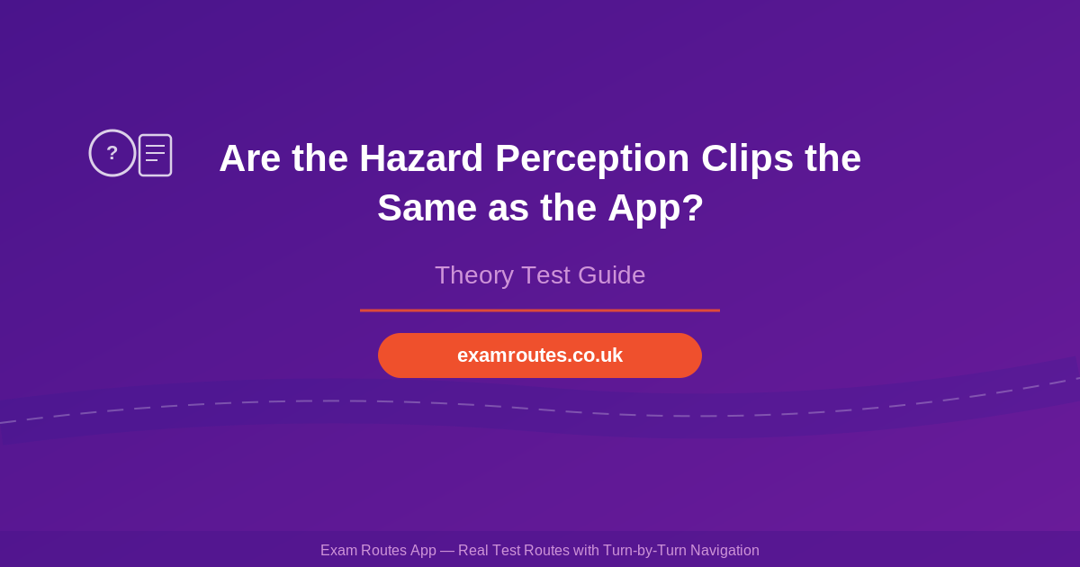 Are the Hazard Perception Clips the Same as the App?