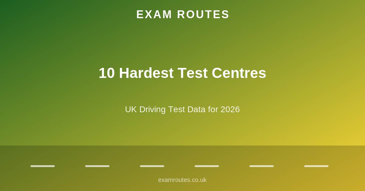 The 10 Hardest Driving Test Centres in the UK — Data for 2026