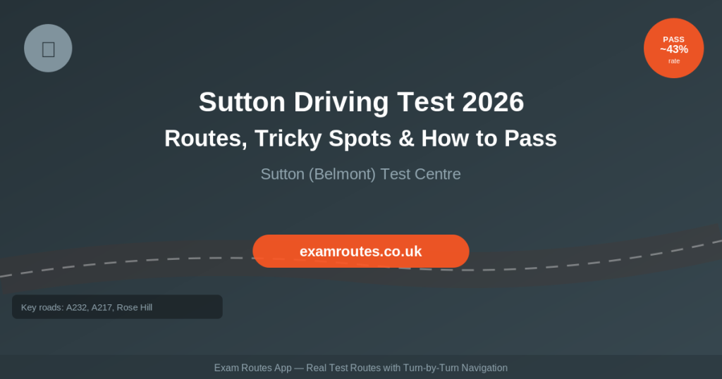 Sutton Driving Test Centre 2026 Routes - Exam Routes