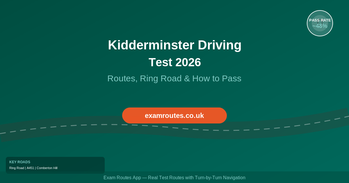 Kidderminster Driving Test 2026: Routes, Tricky Spots & How to Pass