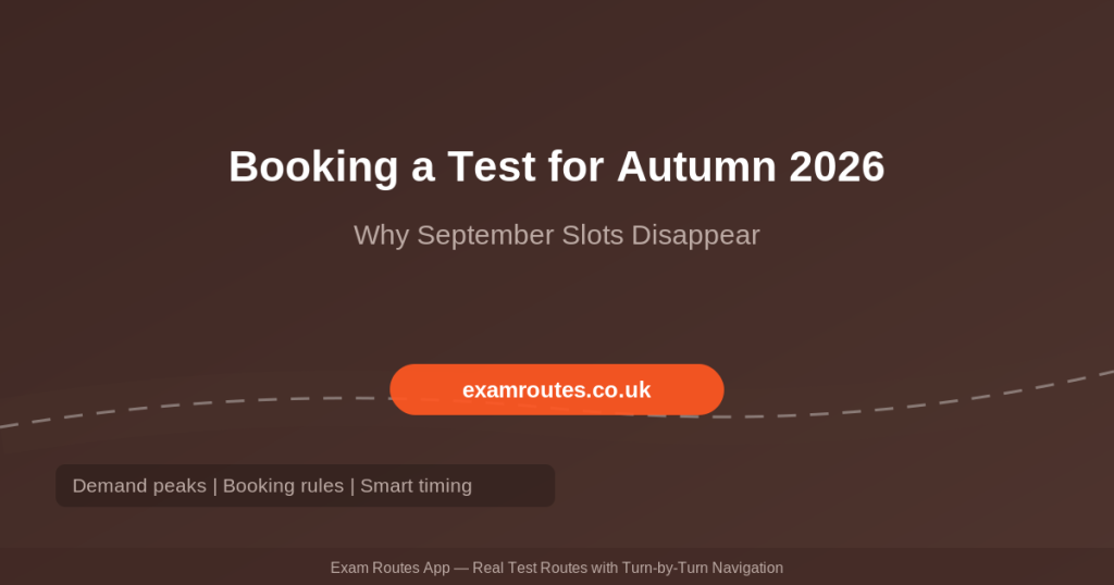 Booking a driving test for autumn 2026 September October slots