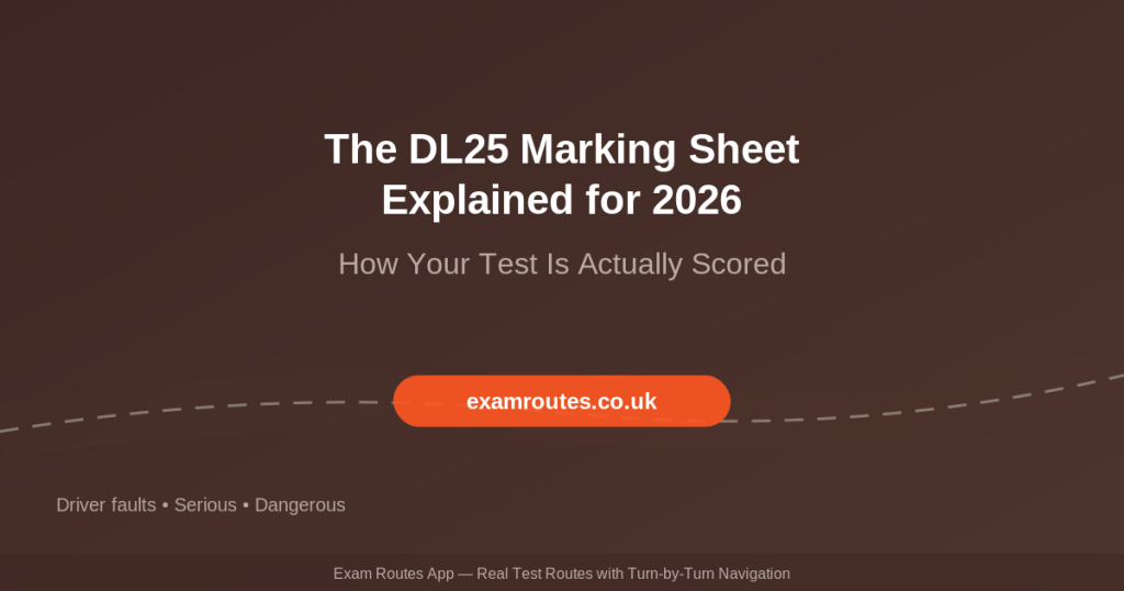 The DL25 Marking Sheet Explained in 2026: How Your Driving Test Is Actually Scored