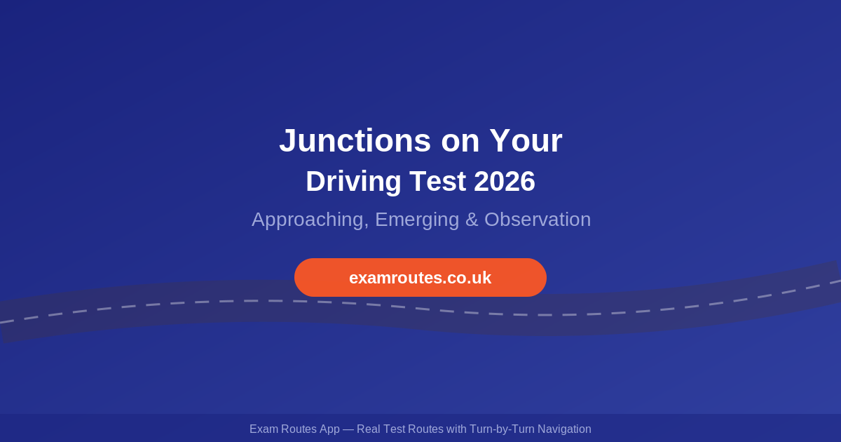 Approaching and Emerging at Junctions on Your Driving Test in 2026