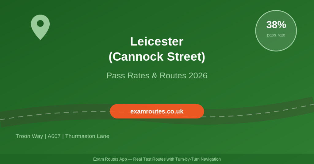 Leicester (Cannock Street) Driving Test 2026: Pass Rates Revealed – Plus the Routes You Need to Know - Exam Routes featured image