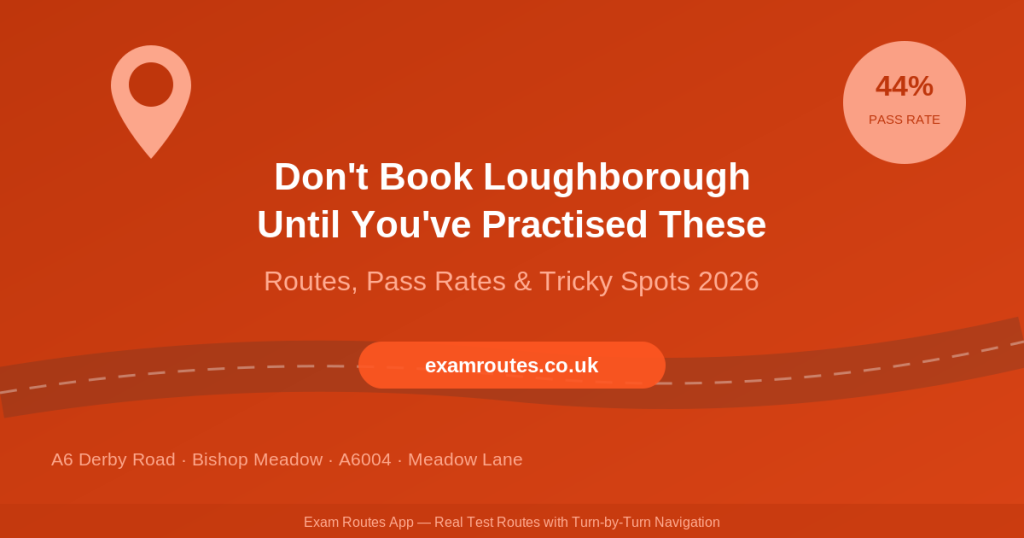 Loughborough driving test routes 2026 pass rate and tricky roundabouts