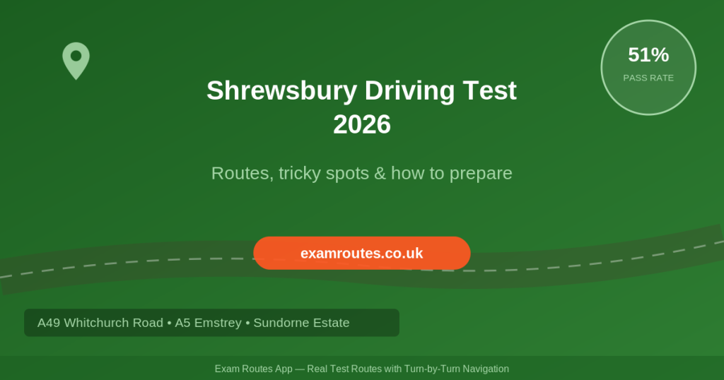 Shrewsbury Driving Test 2026: Tricky Spots, Route Maps How to Prepare