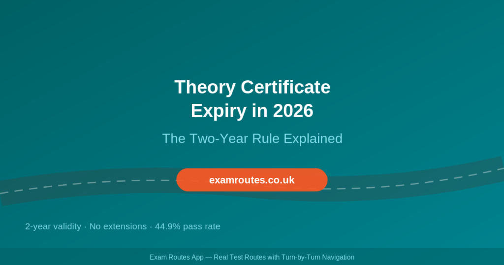 Theory test certificate two year expiry rule explained 2026