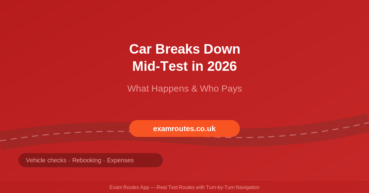 Your Car Breaks Down During the Driving Test in 2026: What Happens, Who Pays and How to Rebook