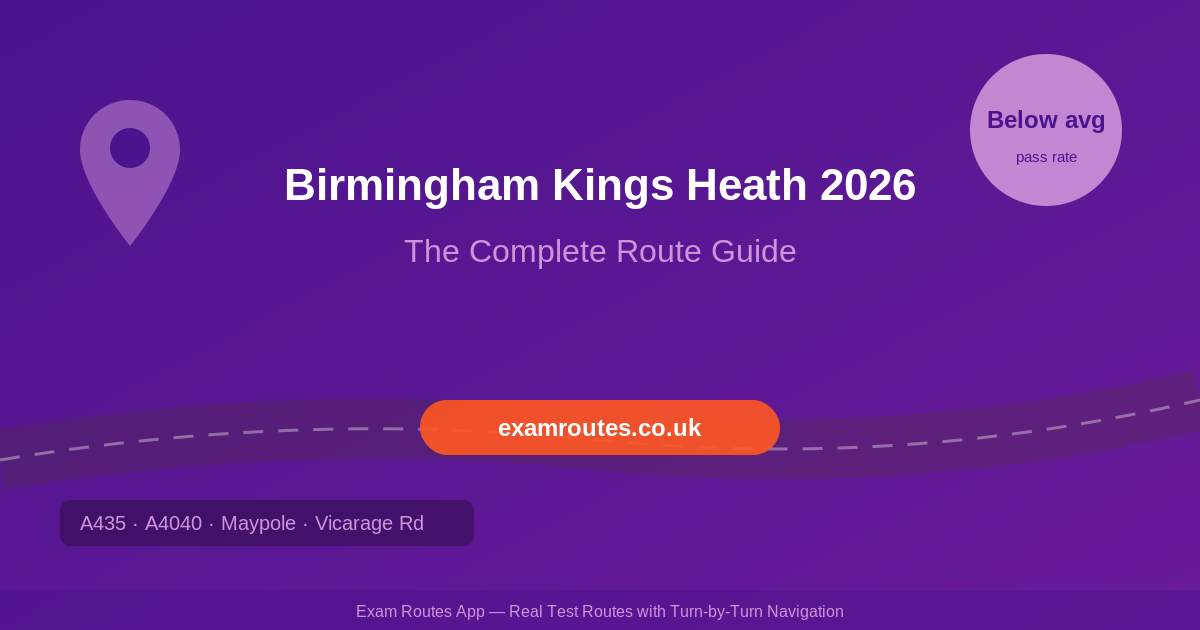 Birmingham (Kings Heath) 2026: The Complete Route Guide to Passing Your Driving Test
