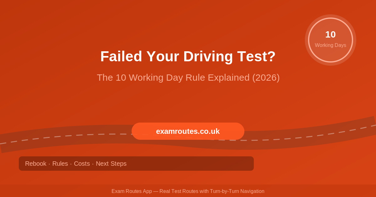 What Happens If You Fail Your Driving Test in 2026: The 10 Working Day Rule and How to Rebook