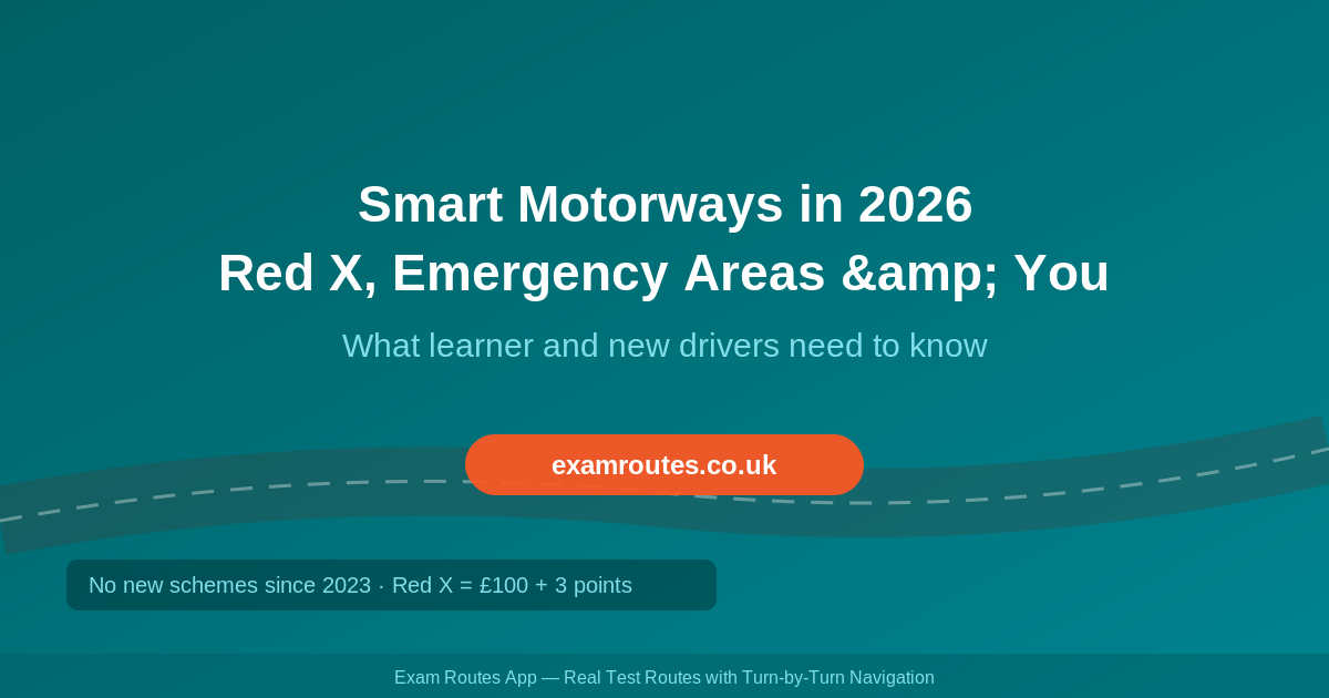 Smart Motorways in 2026: Red X Rules, Emergency Areas and What New Drivers Need to Know