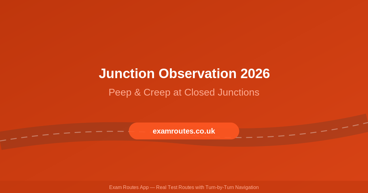 Junction Observation on Your Driving Test in 2026: Peep and Creep at Closed Junctions Explained