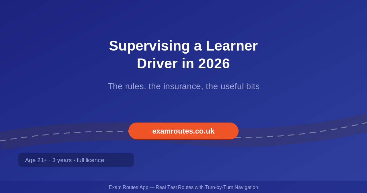 Supervising a Learner Driver in 2026: The Rules, the Insurance and How to Actually Be Useful